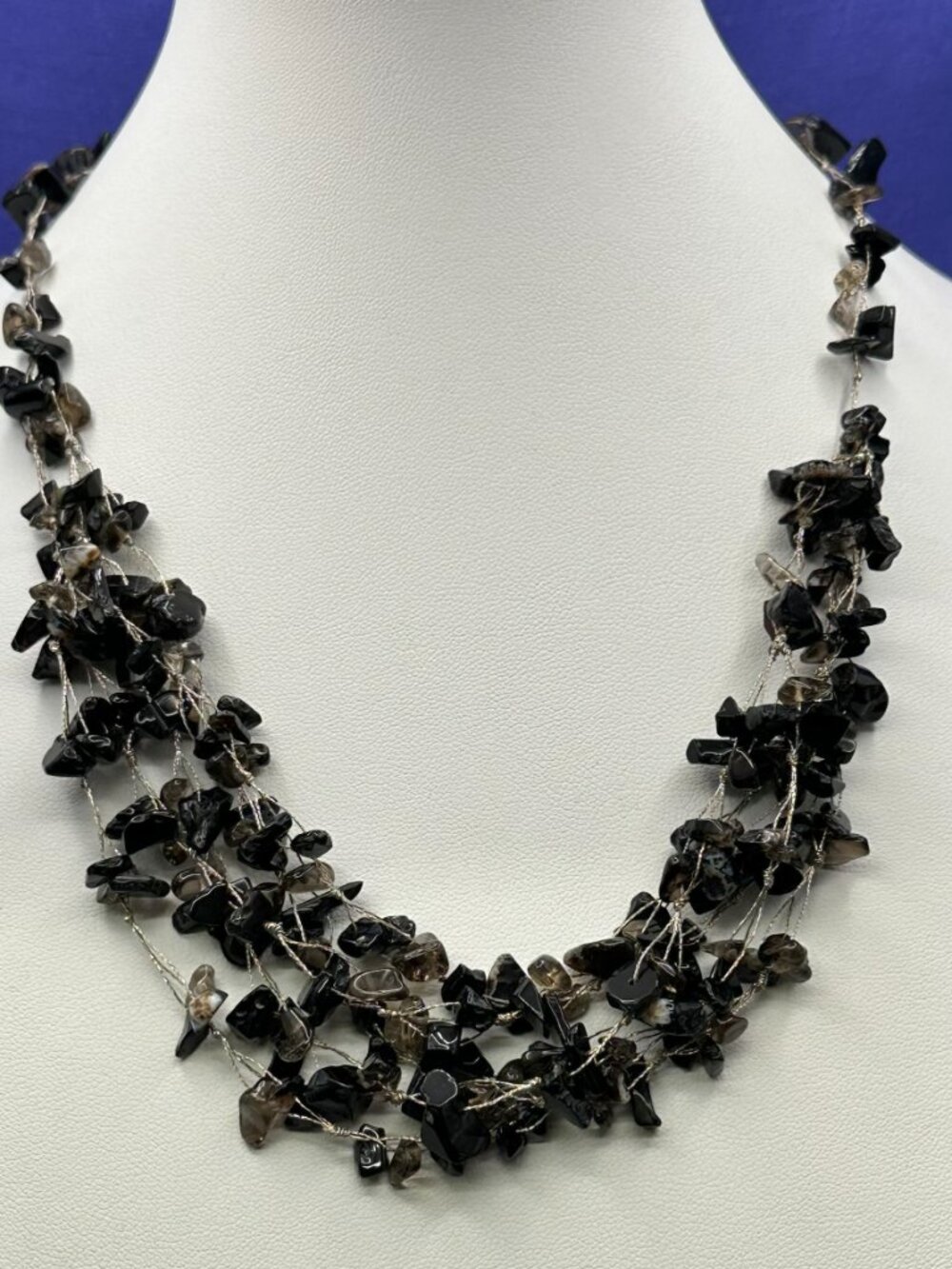 Lucas Lameth Multi-Strand Smoky Quartz Chip Necklace
